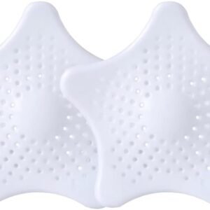 Silicona Protector de Drenaje, 2 Pcs Coladores de Drenaje de Silicona, Filtro de Fregadero de Silicona, Tapa de Drenaje de con Ventosas Fuertes, para baño Bañera Cocina Fregadero