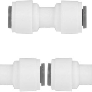 sourcing map Rápida Conexión Agua Tubo Montajes Agua Purificadores Montajes Manguera Conector Filtro Tubería Manguera para RO Inversa Ósmosis Sistema Recto, tubo de 1/4 "OD