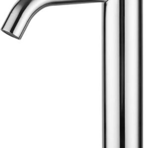 Ibergrif, M11203 Grifo de Lavabo Alto, Mezclador Monomando para Lavabo, Acero Inoxidable, Cromo