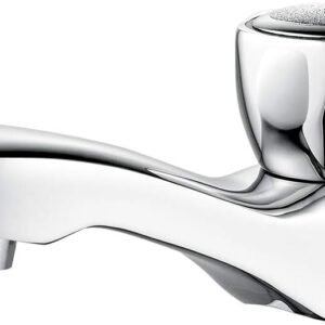 Ibergrif, M18054 Ballet, Griferia de Lavabo, Solo Agua Fría, Grifo Giratorio, Cromo, Plata
