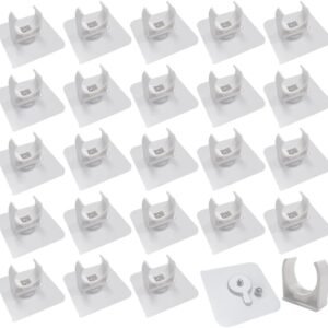 HLIWS 24 Piezas 25mm Abrazadera de Manguera,Abrazaderas Ajustable,Abrazaderas en U de PVC,para fijar tuberías de gas, agua,etc