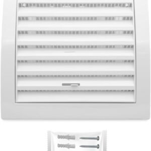 H&C VENT Rejilla Ventilación de 150 x 150mm │ Extractor de Baño Cocina │ Rejilla Aire Acondicionado Conductos Pared AC Ventilador Tubo PVC │ Cubiertas de Ventilacion con cierre regulable y Mosquitera