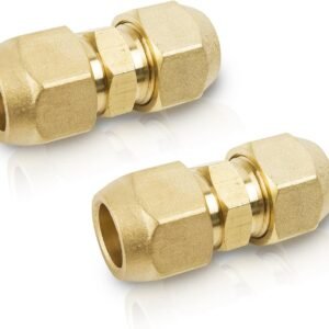 Beatific Extensión de tubo de cobre de aire acondicionado de 3/8 pulgadas, 2 boquillas dobles para tubos de cobre, sin necesidad de soldadura, juego de tuercas dobles, accesorios de aire acondicionado