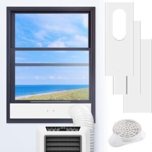 AGPTEK Junta de Ventana para Aire Acondicionado con Acoplador 2 en 1, Paneles de Longitud Ajustable para Tubo de Escape de Aire Acondicionado de 13 cm/15 cm