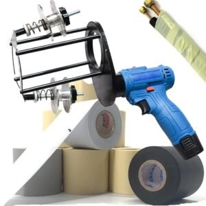 Máquina de bobinado de cinta de aire acondicionado Aire acondicionado eléctrico portátil Herramienta de bobinado de brida de cable de tubería de 7 cm, Máquina de envoltura de cinta Máquina de encintad