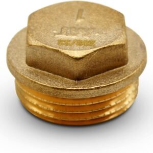DOJA Barcelona | Tapon Obturador Macho | Rosca Externa | Tapa Hexagonal 1/2’’ | Laton | Tapones para Tubo Desague Lavabo, Radiador Toallero, Agua con Gas, Llave de Paso Agua, Tapon Lavabo, Grifo