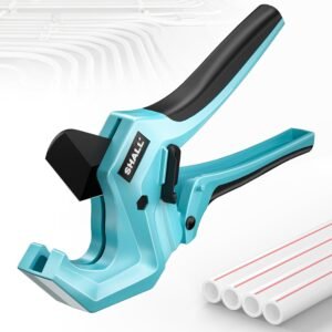 SHALL Cortador de tubos de plástico de 1-5/8 (44 mm), cortador de PVC, cortador de tubos con trinquete para cortar mangueras de plástico PEX, PVC y PPR de 44 mm de diámetro exterior