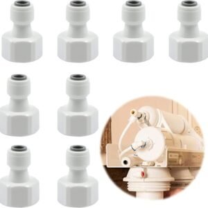 Conector Rápido Filtro Agua Adaptador - Accesorios Conversión Roscada de 1/2" a Conexión Rápida 1/4" para Ro ósmosis Inversa Tubería, 8 Piezas