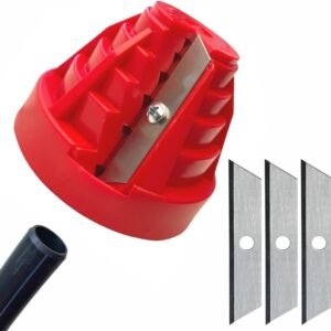 SmartProduct Herramienta para Biselar Tubería de Aqua PE - Herramienta para Rebabado de Tubos de PP de 20, 25, 32, 40, 50 y 63 mm - Esmerilador de Tubos Resistente y 3 Cuchilla de Repuesto