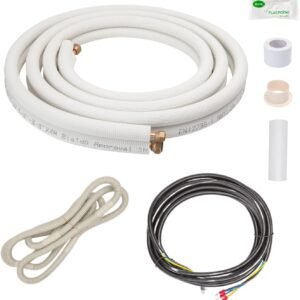Cherbowing kit tubi rame per climatizzatore 2 x 3 mt da 1/4" 3/8" para 9000/12000 BTU (2x 3m 1/4"+3/8")