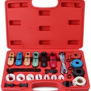 HSEAMALL 22 PCS Juego de Herramientas de desconexión rápida de,Extractor de Herramienta de desconexión de línea de tubería de Combustible de Aceite de Manguera de Aire Acondicionado de automóvil,Rojo