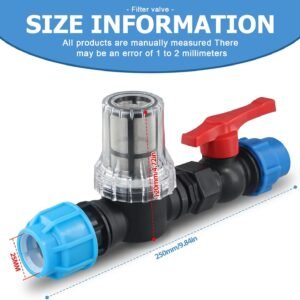 Filtro De Agua por Goteo De Jardín, Filtro De Tubería De Agua De Plástico, Válvulas De Filtro IBC, Kit De Conector De Manguera De Filtro De Agua para Tuberías De Plástico De 25 Mm De Goteo De Jardín