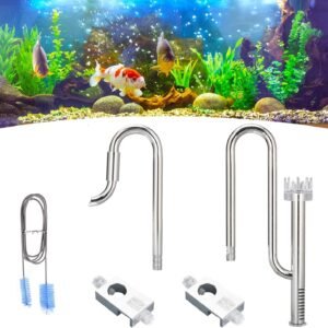 Mini Tubo De Entrada Y Salida De Lirio De Acero Inoxidable, 16mm Desnatador De Superficie De Agua De Acuario, Tubo De Filtro De Acuario, Tubos De Entrada Y Salida De Acuario