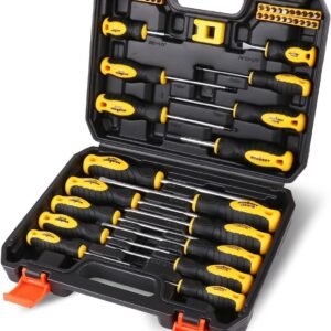 58 pc Juego de Destornilladores de precisión magnéticos profesionales con maletín organizador. Conjunto puntas. Kit de herramientas para bricolaje y para su taller.