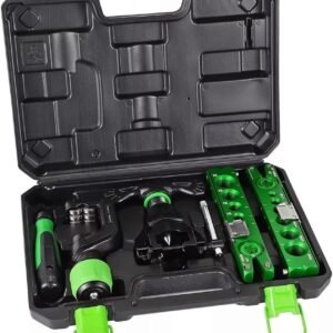 Jargrovs 5 in 1 Kit Abocardador Tubos para Aire Acondicionado,adecuado para abocardador de tubos de cobre de 1/4”-3/4”y 6-19 mm,abocardador de tubo único 45°,con cortatubos y herramienta de desbarbado