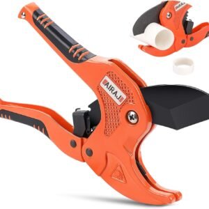 AIRAJ Cortador de PVC Cortador de Tubos Tipo Trinquete para Cortar PVC PPR Mangueras de Plástico y Tuberías de Plomería Adecuado para Herramientas de Electricista y Carpintería (Rojo)