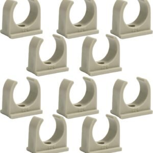 AERZETIX - C66828 - Juego de 10 abrazaderas/clips de fijación simple Ø25mm - PPR/polipropileno/ - soporte de pared/suelo para tubo agua Ø25mm - fontanería calefacción sanitaria alimentación montaje