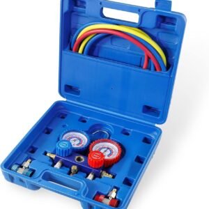 CCLIFE Manometros Aire Acondicionado Coche,Kit R134a Carga Gas Manómetros de Refrigeración R12