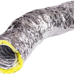 Manguera de aire de escape Tubo Isoflex aislado 150 mm 1 metro - Sono manguera aislada de sonido Tubo flexible Tubo de ventilación Manguera de aire acondicionado