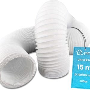 DL-pro 15m Tubo flexible para salida de aire Ø 100 / 102mm para aire acondicionado,secadora de ropa y campana extractora de cocina