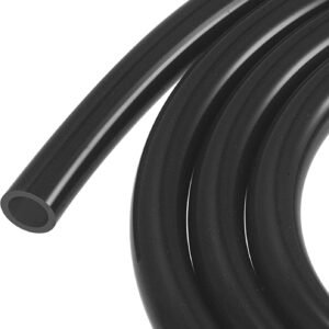sourcing map Silicona Tubería Manguera 10mm ID 14mm OD 8 Pies Negro Alta Temperatura para Agua Manguera Aire Tubo