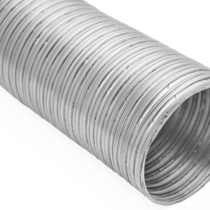 H&C VENT Tubo flexible de 125 mm | Tubo de Aluminio │Manguera Aire Acondicionado AC │Tuberia Corrugado de Aire | Extractor Cocina Baño y Secadora Rejilla Ventilacion | Conducto para Campana Extractora