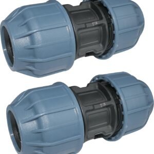 AERZETIX - C51160 - Juego de 2 Manguitos/racores de reparación de compresión Ø25mm 10 Barras para Tubo de Agua - Conector/reparador para Manguera de jardín/riego - en Polipropileno